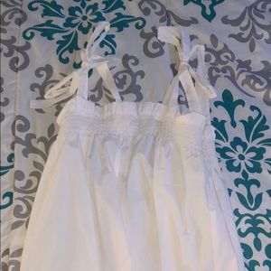 white strappy tank with tie straps